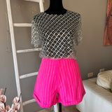 Rhinestone Embellished Pink Short