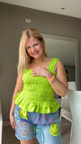 Green Smocked Top