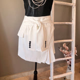 Pleated White Skort