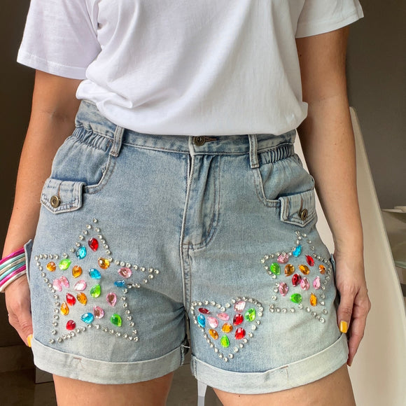 Stars and Hearts Denim Short