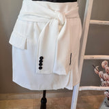 Pleated White Skort