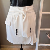 Pleated White Skort