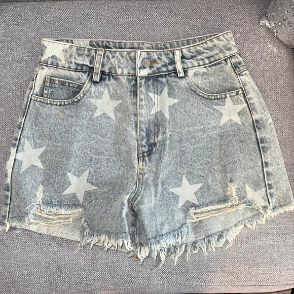 Stars Washed Denim Short