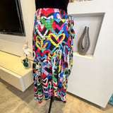 Graffiti Heart Wrap Skirt