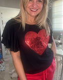 Sequin Heart T-shirt (2 Colors Available)