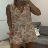 Beige/Orange Romper