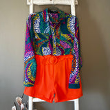 Orange Belted Shorts