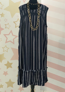 Ethnic Stripe Pattern Print Dress