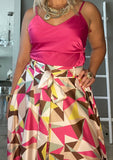 Geo Pink Maxi Skirt