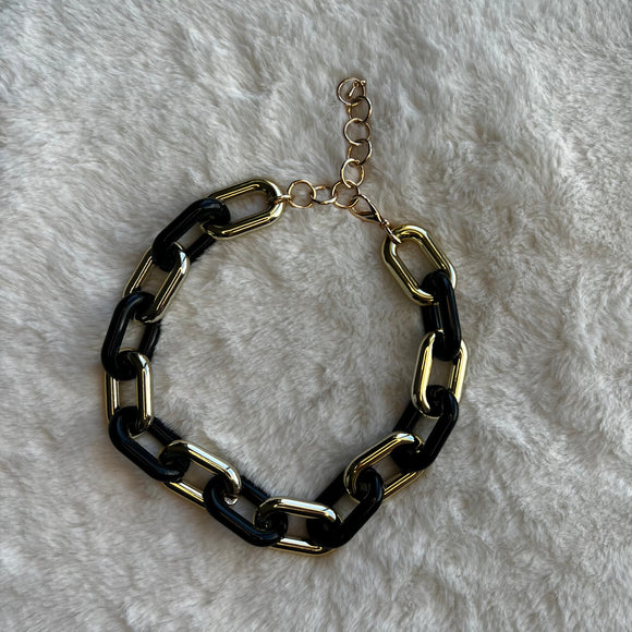 Black And Gold Chunky Chain Necklace