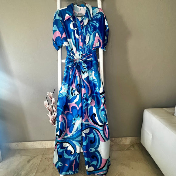 Blue Print Jumpsuit