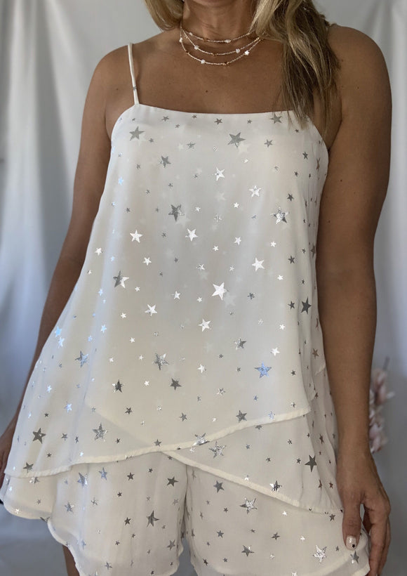 Ivory Silver Star Top