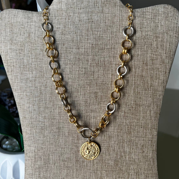 Antique Coin Short Necklace