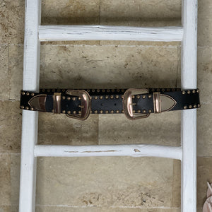 Studded Double Buckle Belt