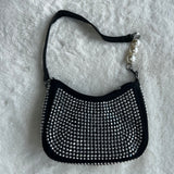 Rhinestone And Pearls Hobo Bag