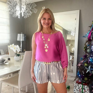Hammered Satin One Sleeve Top