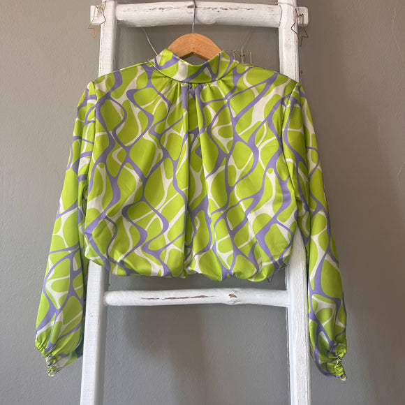 Printed Mockneck Top